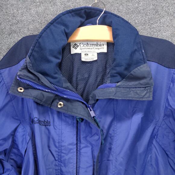 Columbia Womens Full Zip Jacket Coat Size L Blue Mesh Lining Logo - Picture 6 of 12